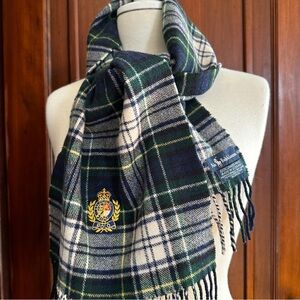 Polo Ralph Lauren Navy and Green Plaid Scarf